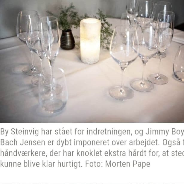 Omtale i Horsens Posten By Steinvig Restaurant Indretning Omtale i Horsens Posten By Steinvig Restaurant Indretning
